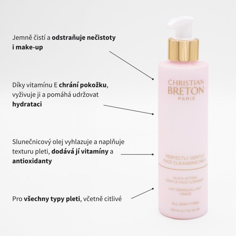 CHRISTIAN BRETON Perfectly Gentle Face Cleansing Milk 200 ml 👄 Ženská krása.cz