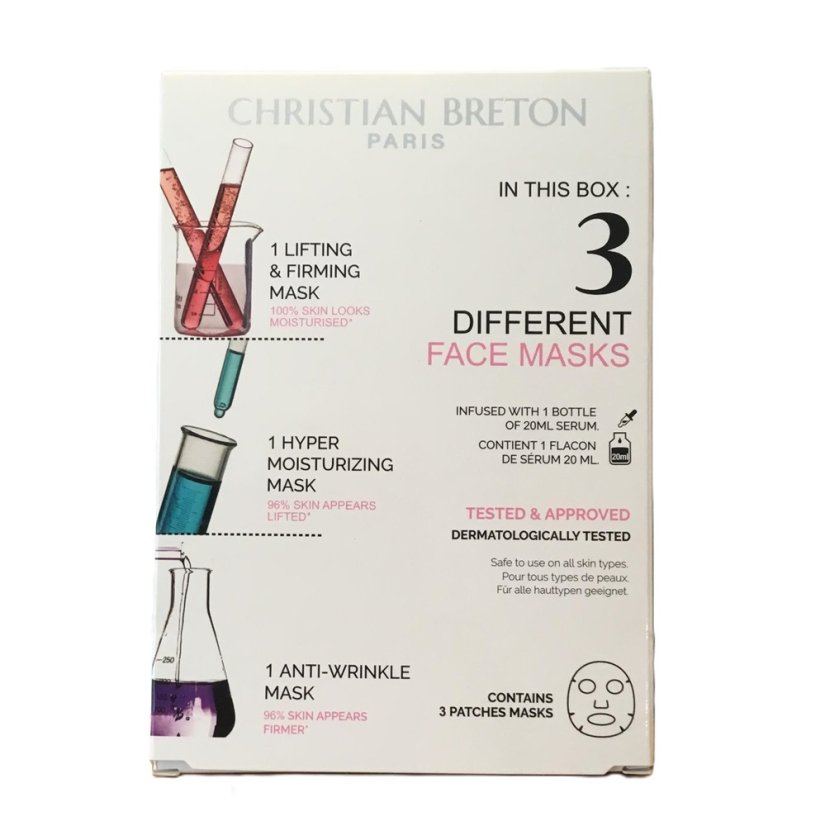 CHRISTIAN BRETON sada pleťových masek - Different Masks 3 x 20 ml
